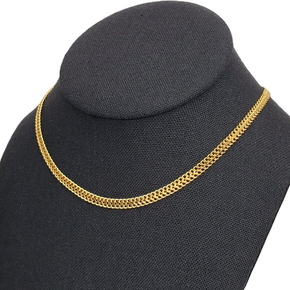 20" Womens 18K Gold Chain Link Necklace Ladies 18 Karat Silver 20 inch Jewelry - Picture 5 of 6